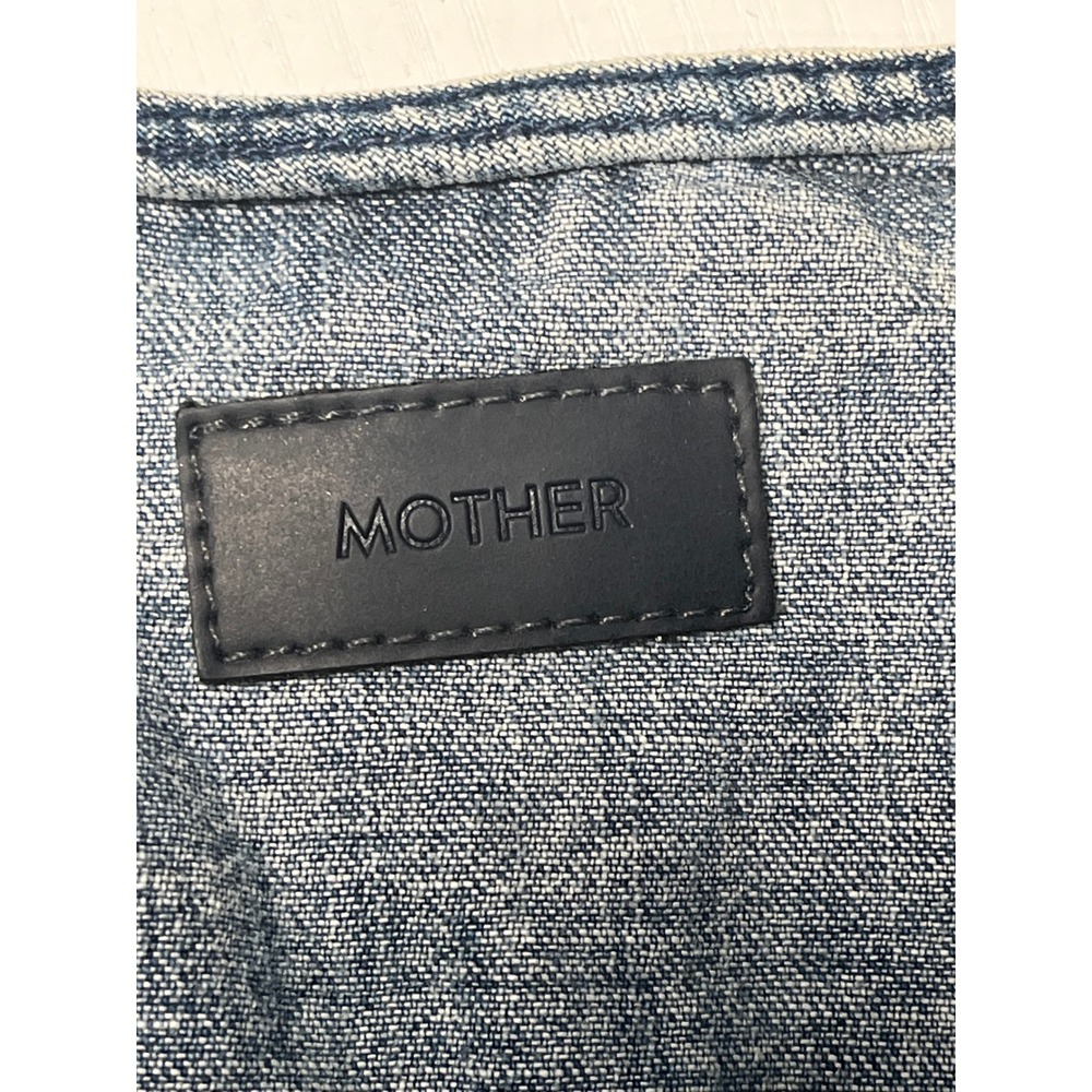 MOTHER The Ruffle Mini Skirt Wash Threading the Needle Denim Y2K - Picture 2 of 10